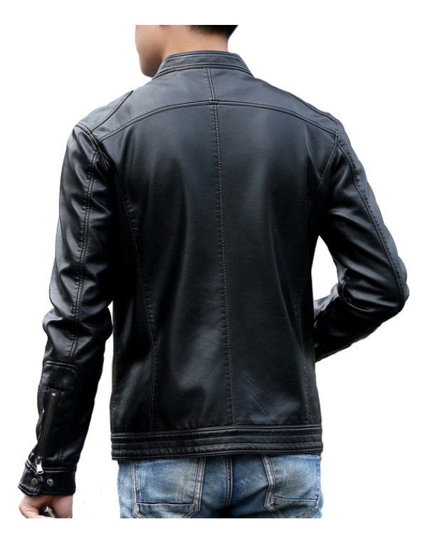 HugMe.fashion Leather Jacket Riding Jacket with 2 Chest Pocket JK195